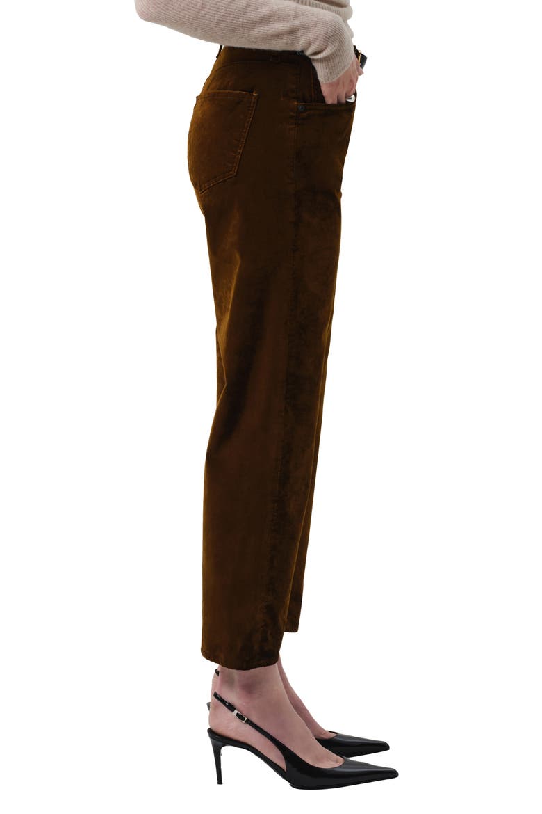 Delfina High Waist Straight Leg Jeans, Alternate, color, GOLDEN DARK BROWN