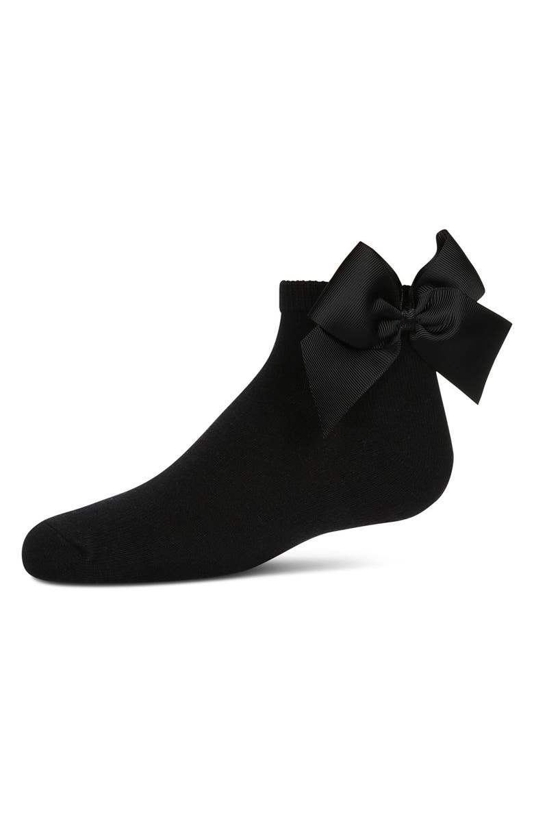 MeMoi Bow-on-Back Anklet Sock, Main, color, Black