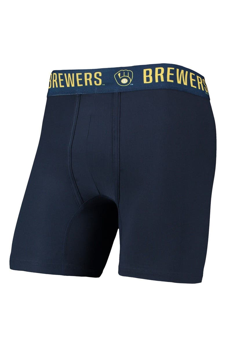 CONCEPTS SPORT Men's Concepts Sport Navy/Gold Milwaukee Brewers Two-Pack Flagship Boxer Briefs Set, Alternate, color, 