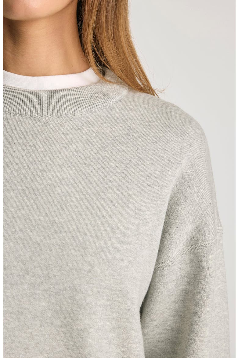 Crop Cotton Blend Sweatshirt, Alternate, color, LIGHT GREY MELANGE