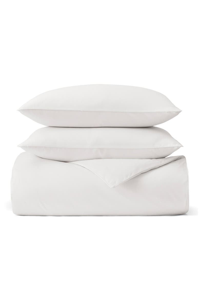 Signature Piped Edge Duvet Set, Main, color, WHITE/ WHITE
