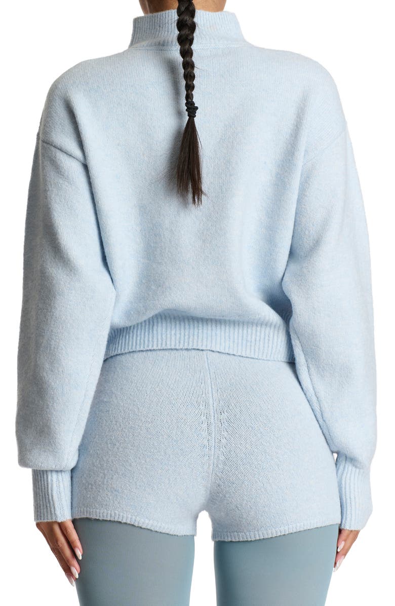 Naked Wardrobe Crop Turtleneck Sweater, Alternate, color, Chambray