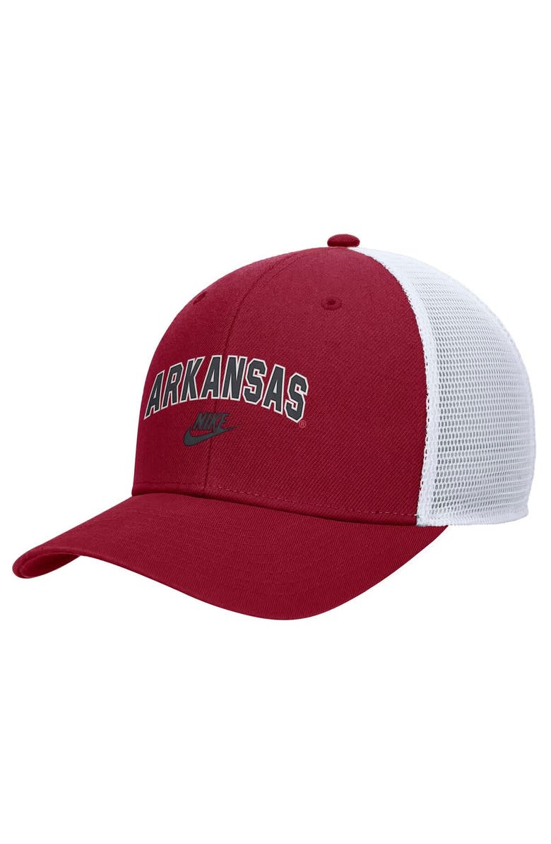 Nike Men's Nike Cardinal Arkansas Razorbacks Vintage Arch Rise Performance Trucker Adjustable Hat, Main, color, Cardinal