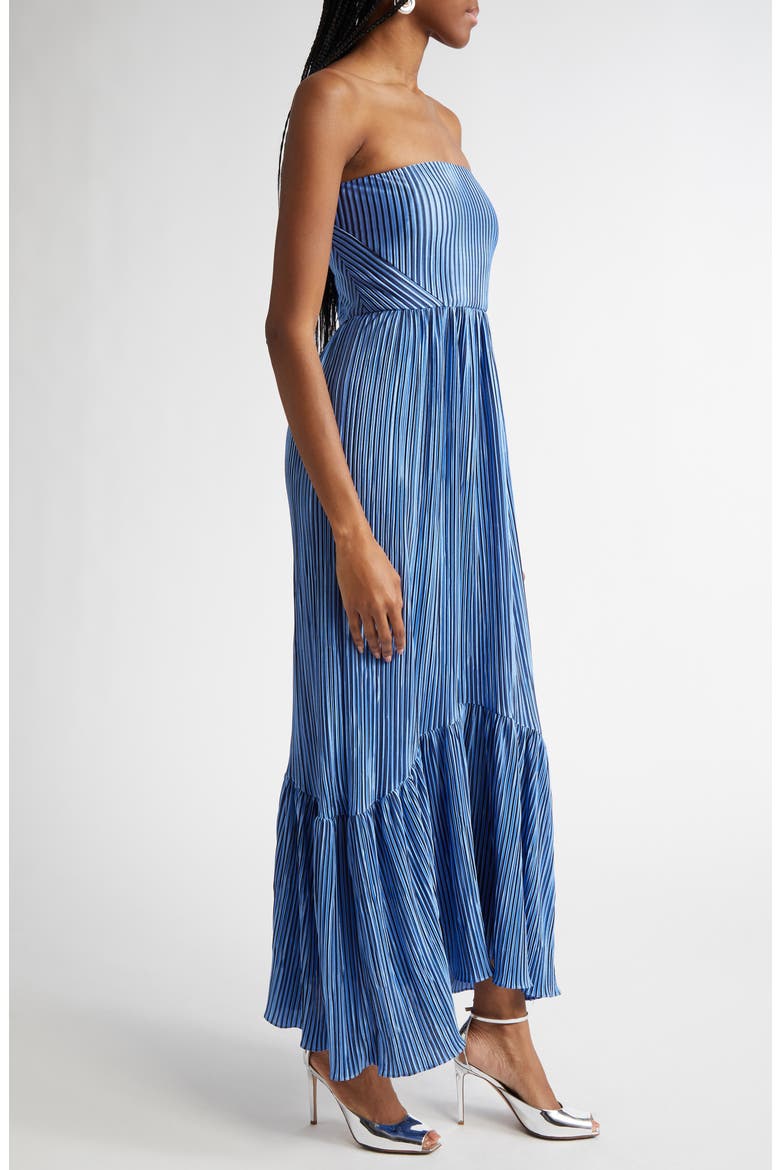 Deyvani Stripe Strapless Maxi Dress, Alternate, color, RIBBON BLUE PLEATED