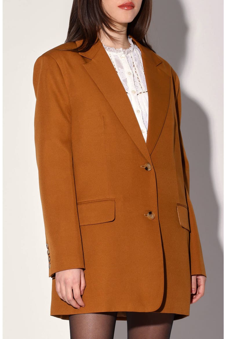 Kira Notch Lapel Oversized Blazer, Alternate, color, CAMEL