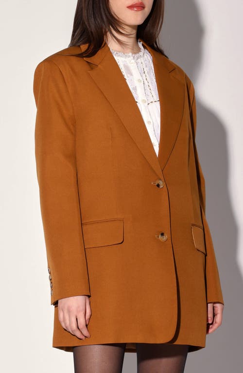 Walter Baker Kira Notch Lapel Oversized Blazer In Brown