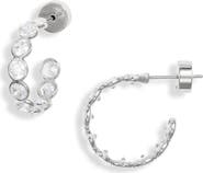 Nordstrom Scalloped Cubic Zirconia Hoop Earrings