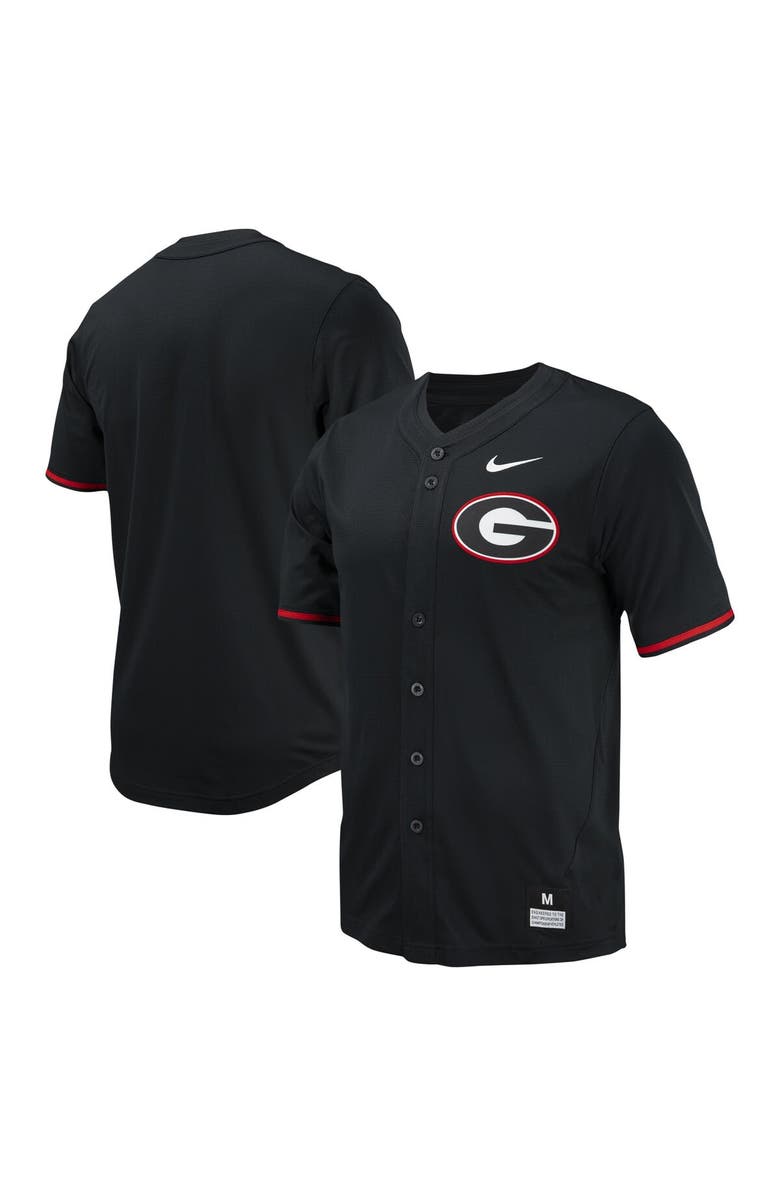 Nike Men's Nike Black Georgia Bulldogs Replica Full-Button Baseball Jersey, Alternate, color, 