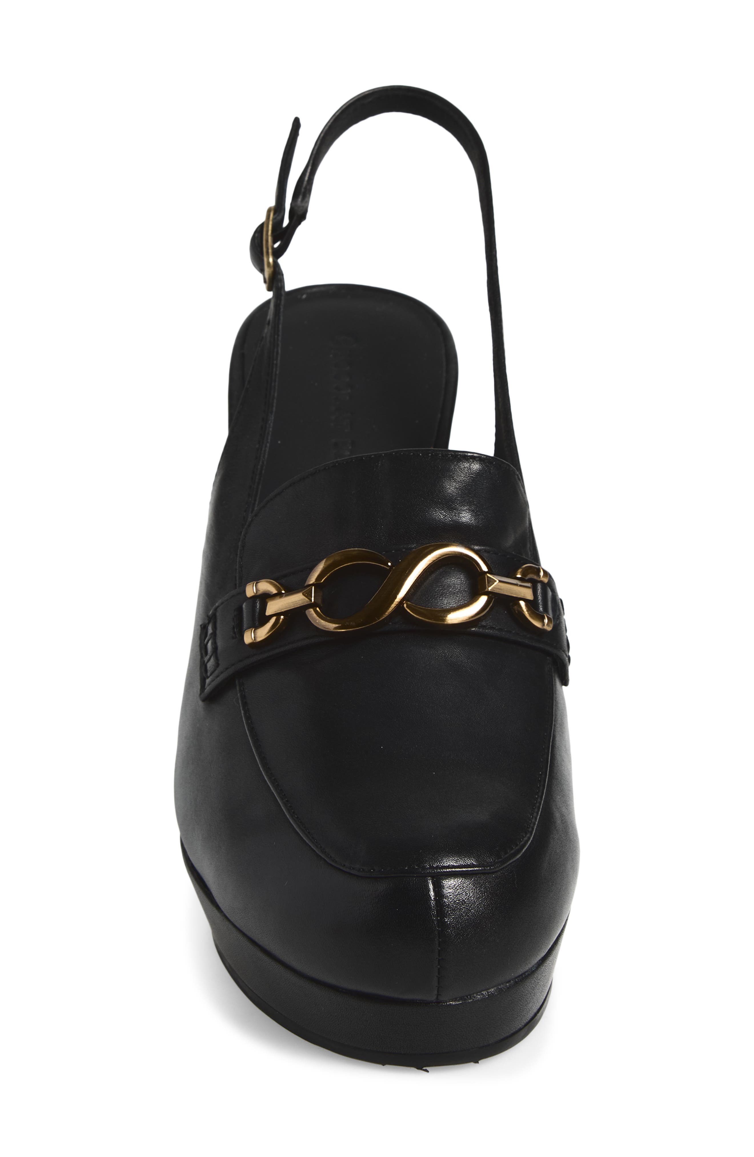 Indee Leather Slingback Pump, Alternate, color, BLACK LEATHER