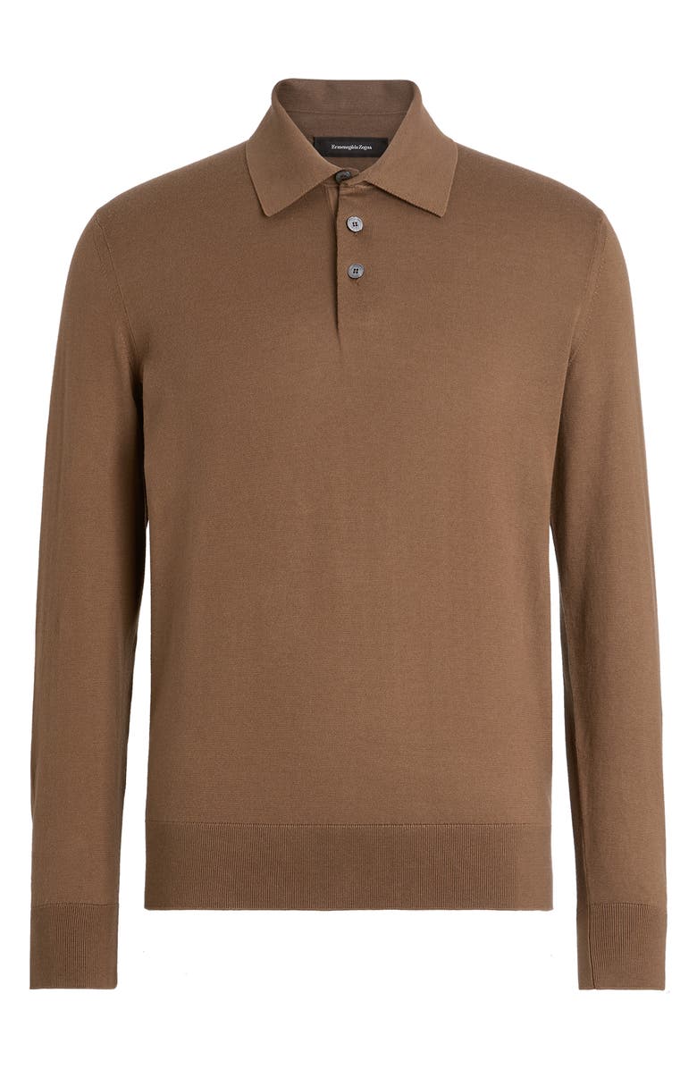 ZEGNA Long Sleeve Cotton & Cashmere Polo, Alternate, color, 