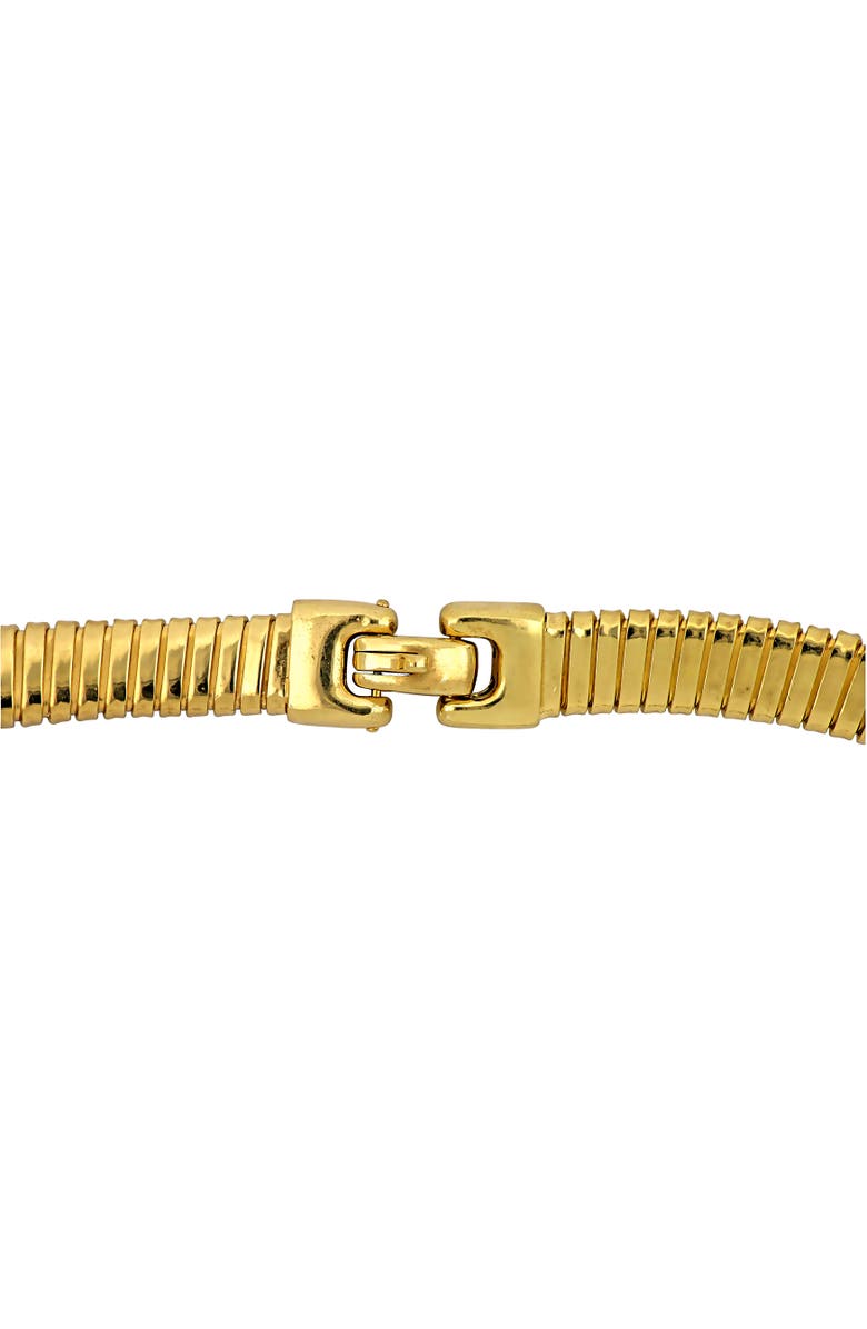 Julianna B. Cubic Zirconia Omega Style Necklace Yellow Plated, Alternate, color, Yellow-Plated