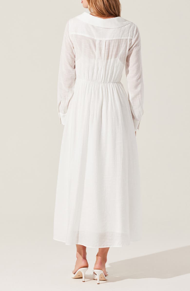 ASTR the Label Diell Pintuck Detail Long Sleeve Shirtdress, Alternate, color, White