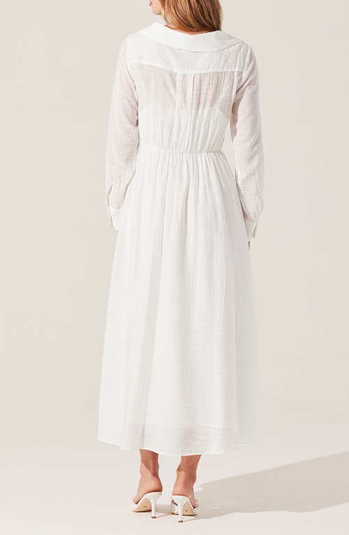 Astr The Label Diell Pintuck Detail Long Sleeve Shirtdress In White