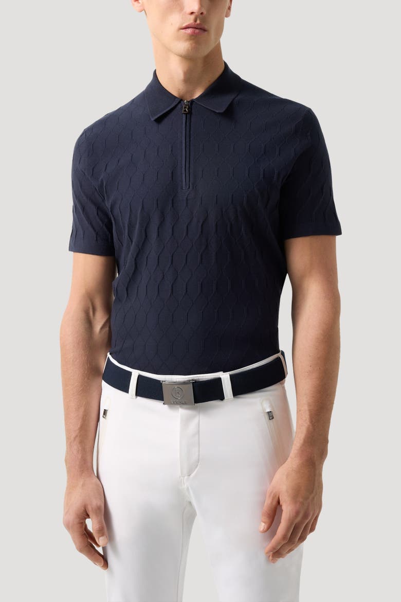 Maxim Knitted Polo Shirt, Alternate, color, Navy blue