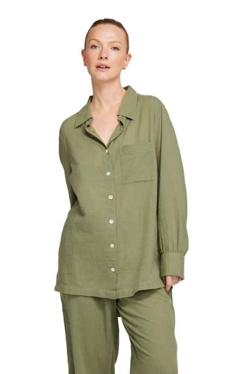 The Relaxed Button Up Midi Shirt