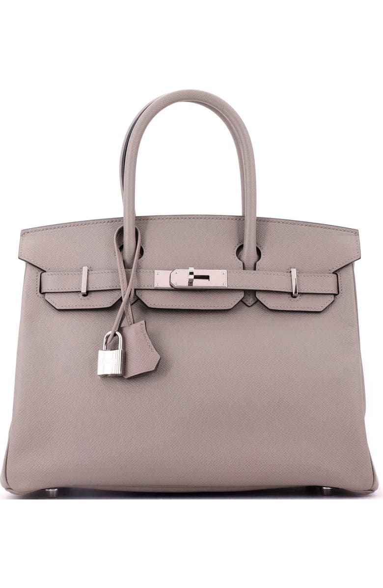 Pre-Owned Hermes Birkin Handbag Grey Epsom with Palladium Hardware 30, Main, color, Gris Asphalte