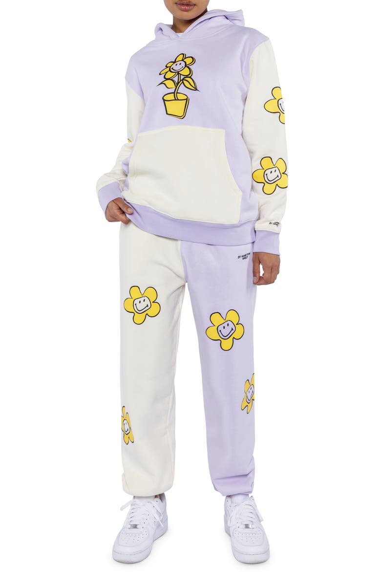 Smiley® x By Samii Ryan Growing Smiles Colorblock Fleece Joggers, Alternate, color, LAVENDER