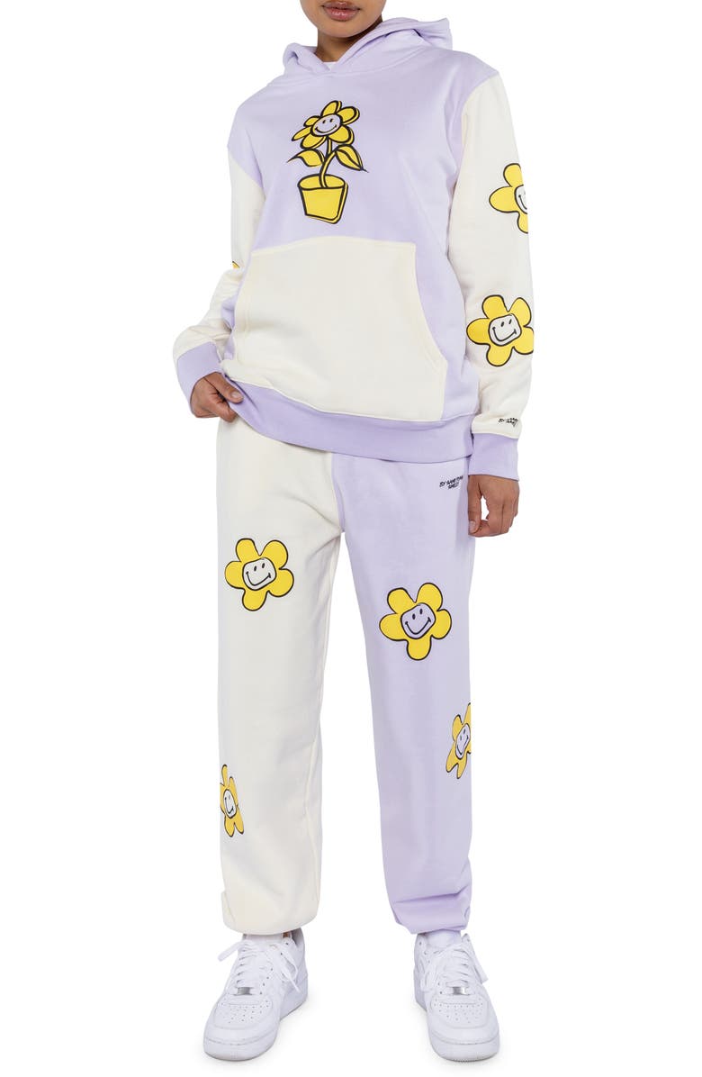 Samii Ryan Smiley<sup>®</sup> x By Samii Ryan Growing Smiles Colorblock Fleece Joggers, Alternate, color,