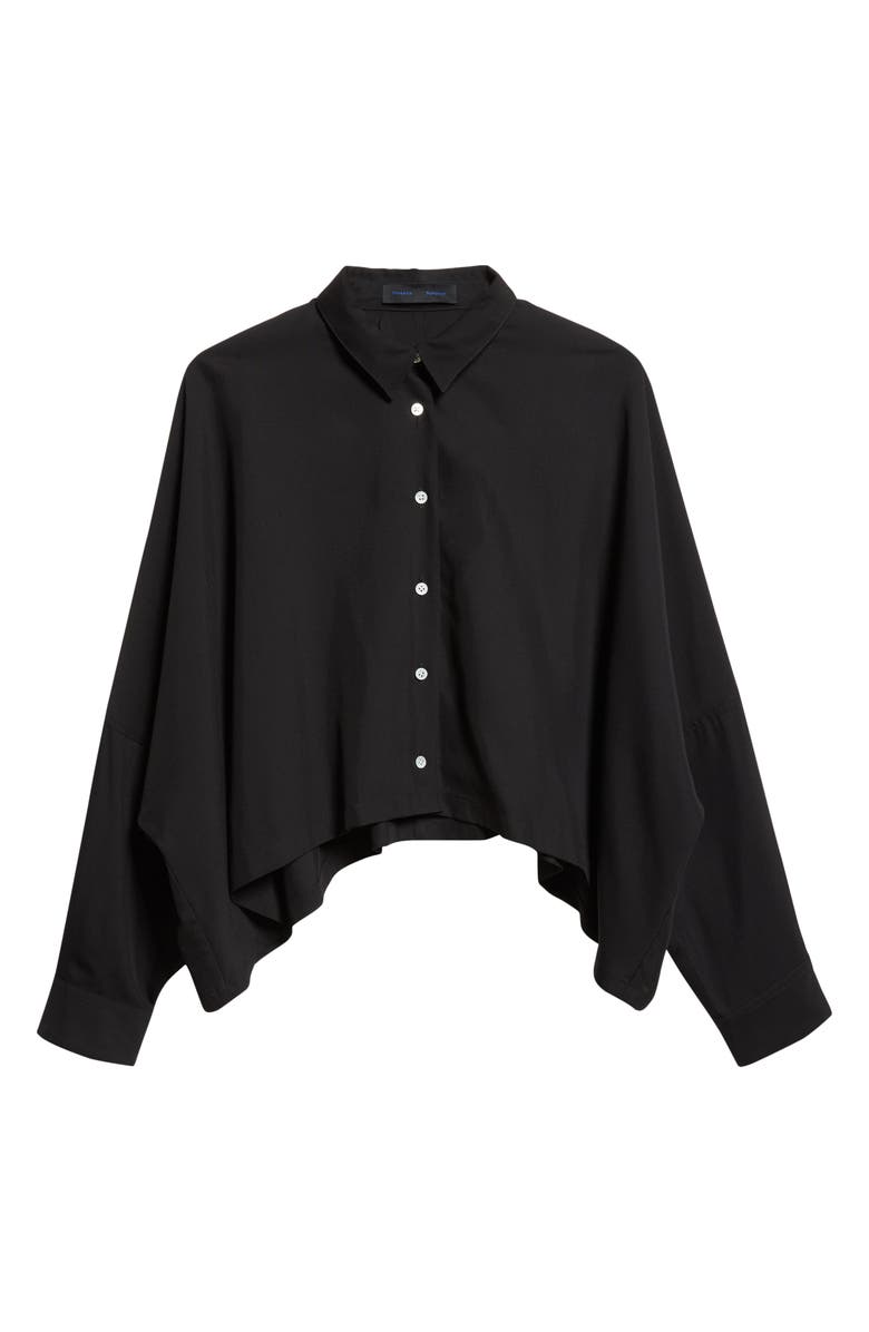 Proenza Schouler Zad Classic Twill Button-Up Top, Alternate, color, Black