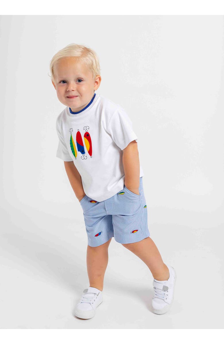 Florence Eiseman Jr. Cord Short with Embroidered Fishing Lures, Alternate, color, Light Blue