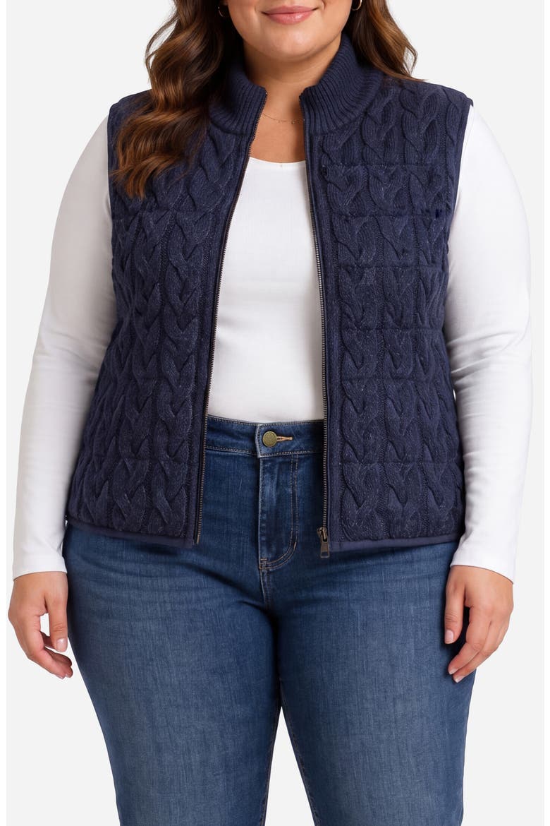 Reversible Quilted Vest, Main, color, HEATHER NAVY