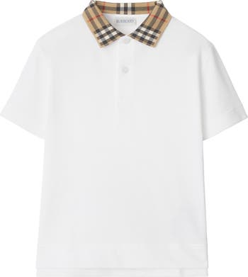 Check Collar Cotton Polo Shirt