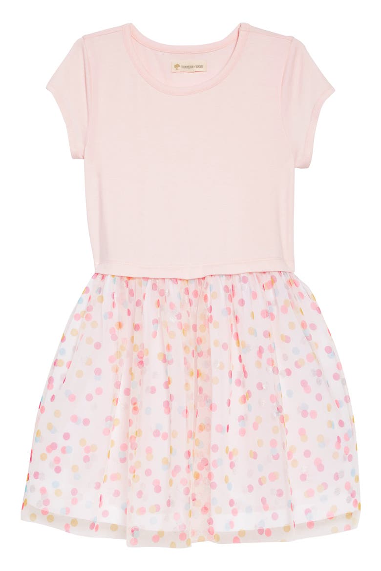 Party Time Dot Tulle Dress, Main, color, PINK AMOUR