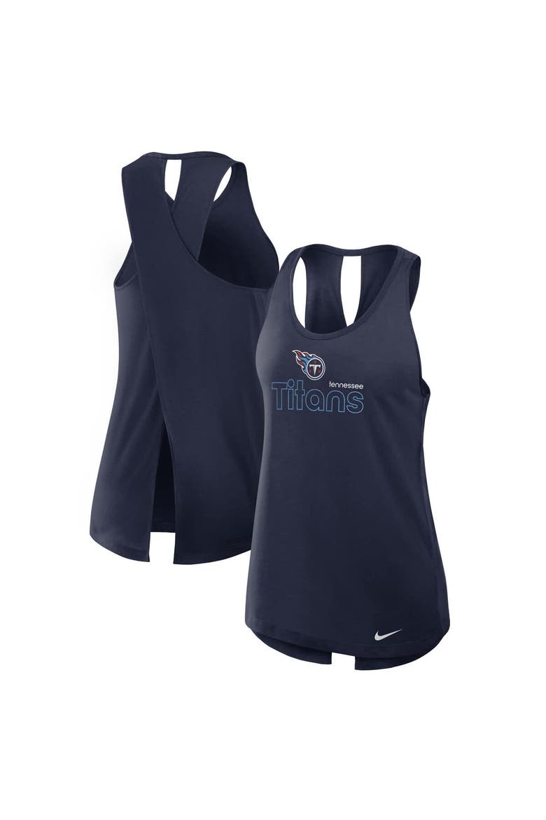 Women's Nike Navy Tennessee Titans  Crossback Performance Tank Top, Alternate, color, Navy