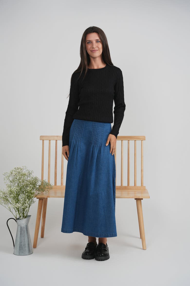 Cable Knit Ribbed Neckline Sweater, Alternate, color, Sun Shine