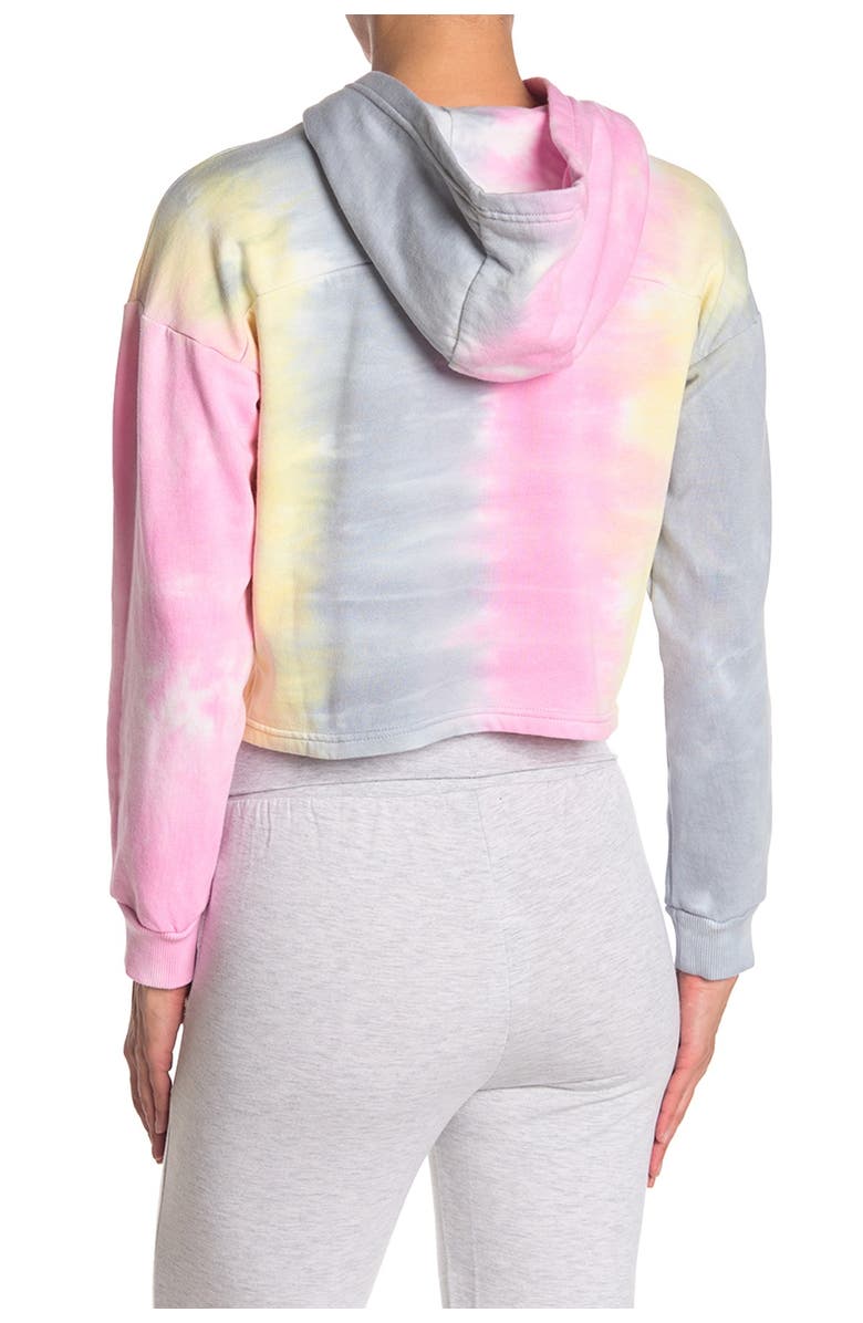90 DEGREE BY REFLEX Tie-Dye Brushed Crop Hoodie, Alternate, color, 