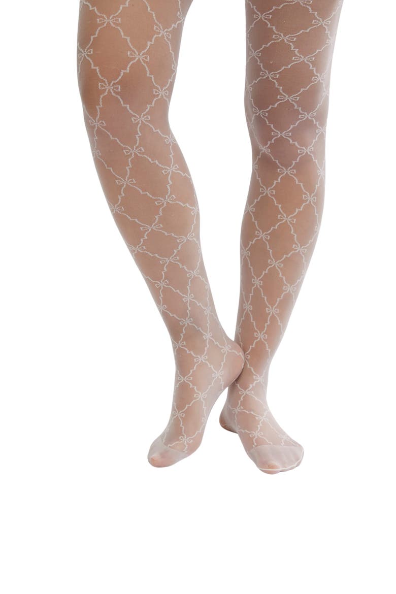 Ribbon Chain Tights, Main, color, CREAM