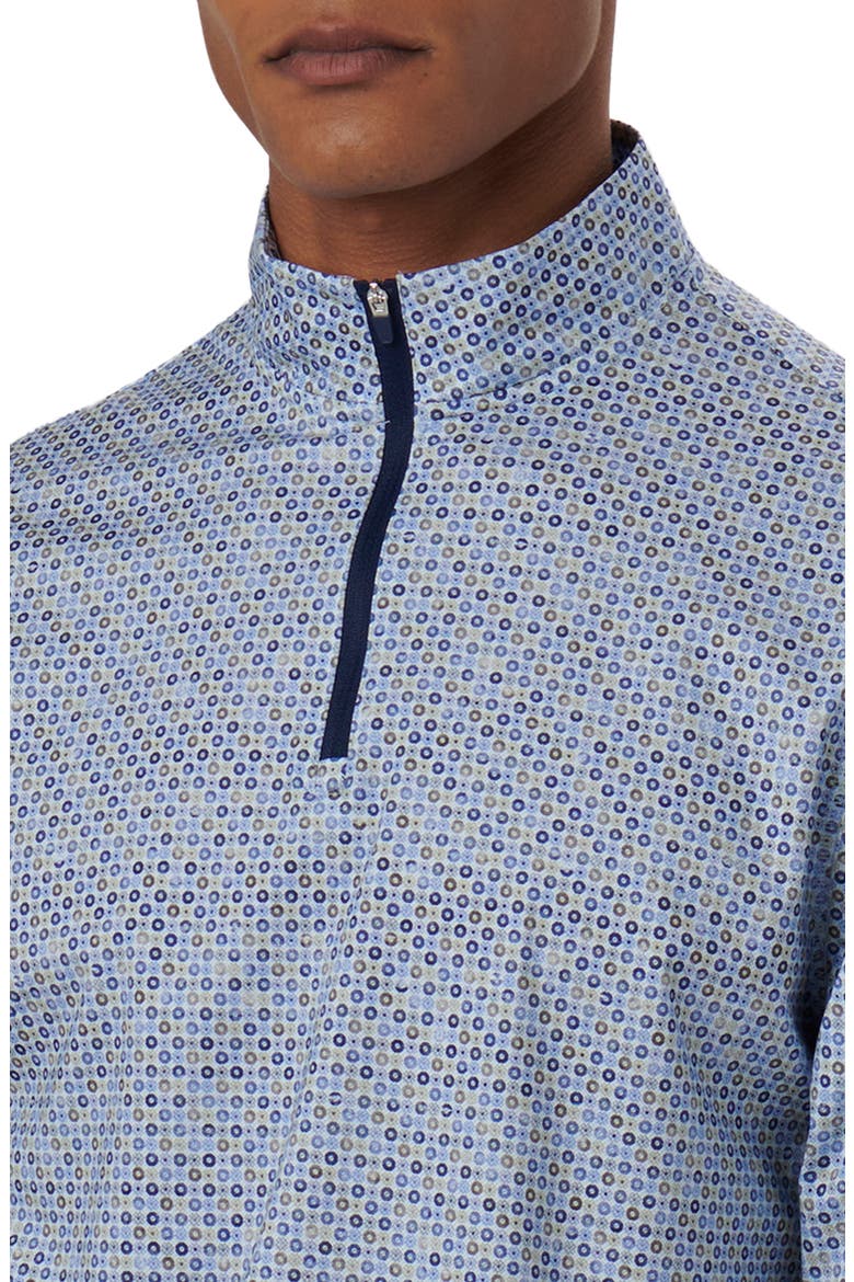 OoohCotton® Print Quarter Zip Pullover, Alternate, color, AIR BLUE