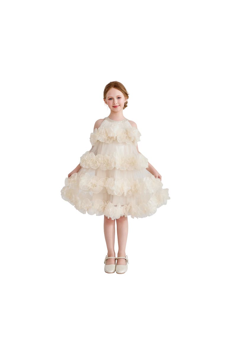 Tulleen Elysia Tiered Ruffle Dress, Alternate, color, Cream