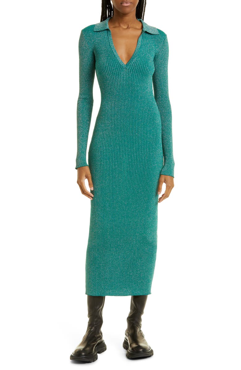 Simon Miller Choi Ribbed Long Sleeve Sweater Dress, Main, color,