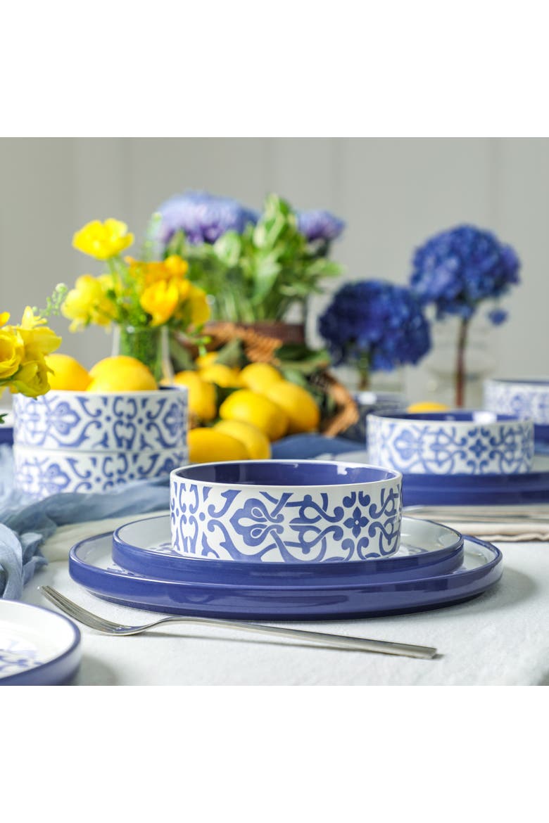 Tropea Stoneware 24-Piece Dinnerware Set, Alternate, color, Blue