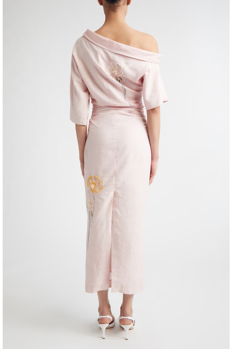 Bowery Embroidered Off the Shoulder Dress, Alternate, color, EMBROIDERED YELLOW WHITE