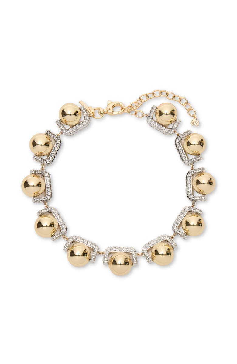 Lele Sadoughi Pinball Pave Necklace, Main, color, Crystal 100