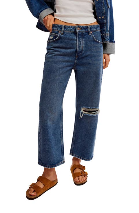 Deep Trance Wide Leg Boyfriend Jeans