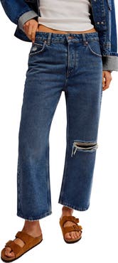 Free People Deep Trance Wide Leg Boyfriend Jeans