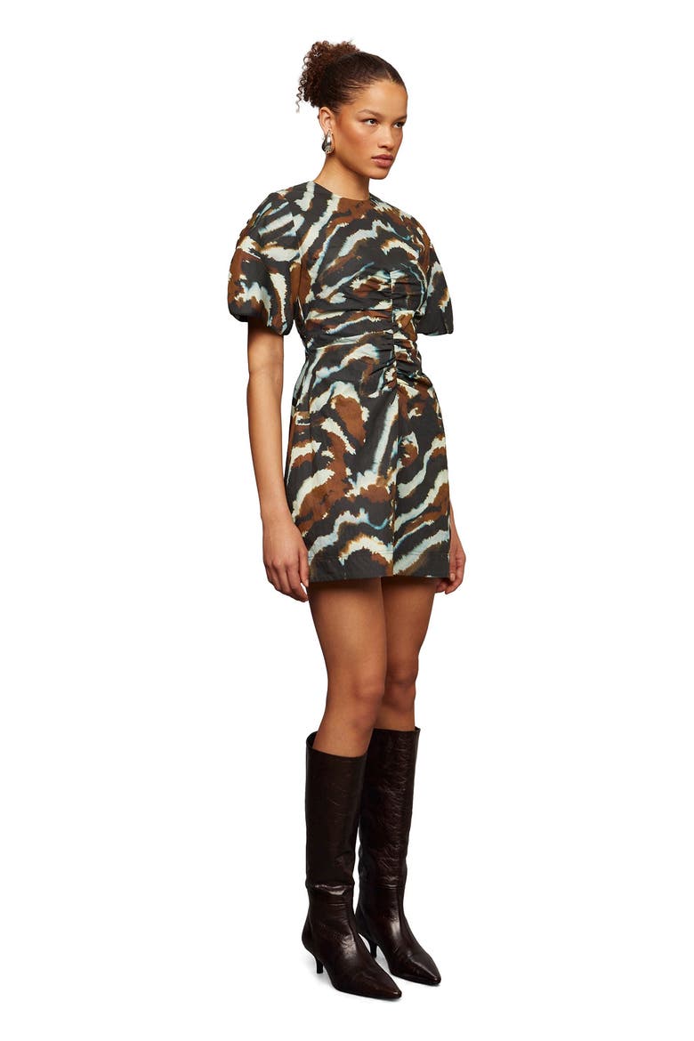 Tanner Puff Sleeve Mini Dress, Alternate, color, Aerial Terrain