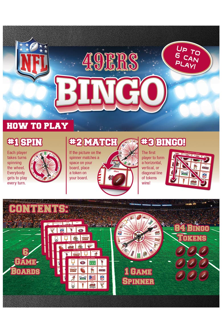 San Francisco 49ers NFL Bingo Game, Alternate, color, Multicolor