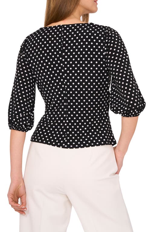 Vince Camuto Ity Wrap Surplice Neck Blouse In Black