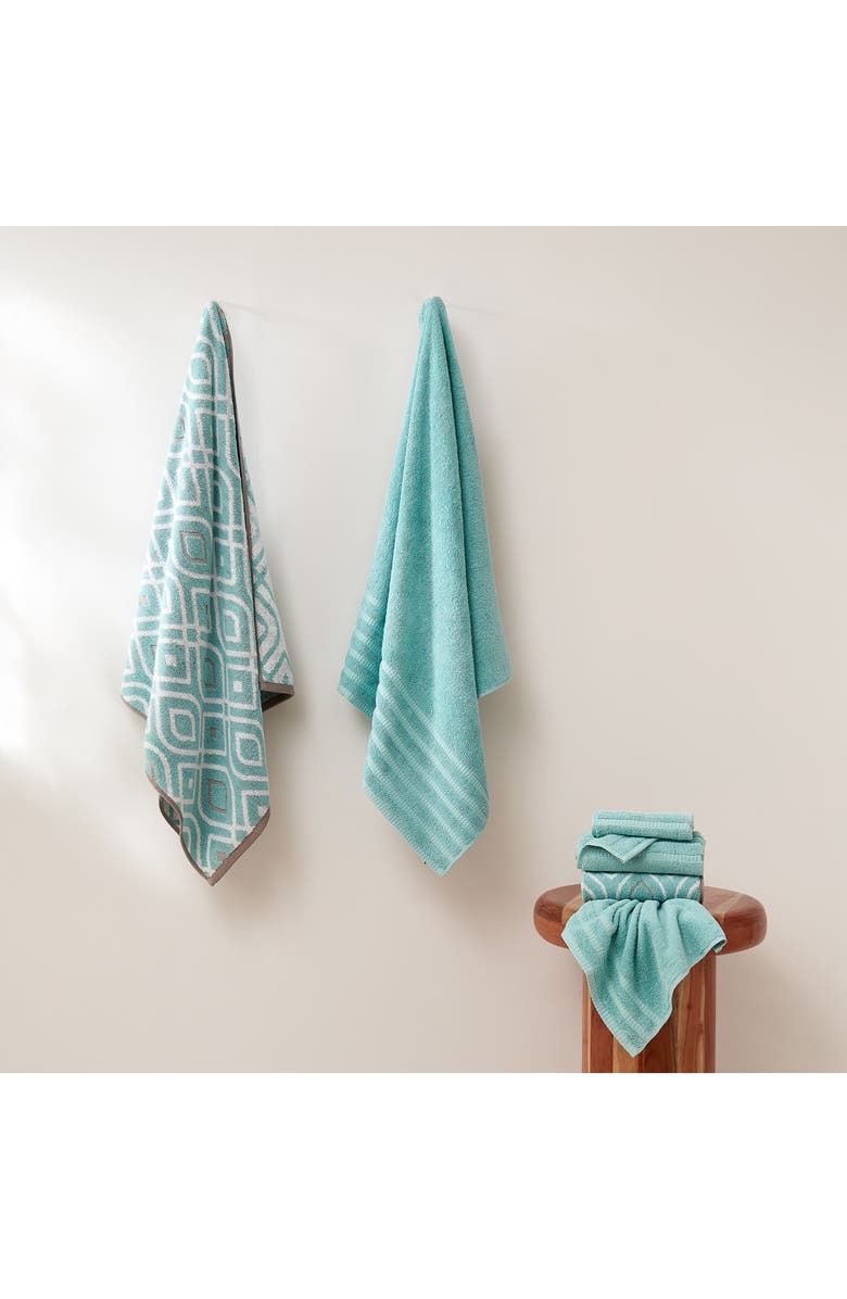 Modern Threads Yard Dyed Towel 6-Piece Set, Alternate, color, Aqua