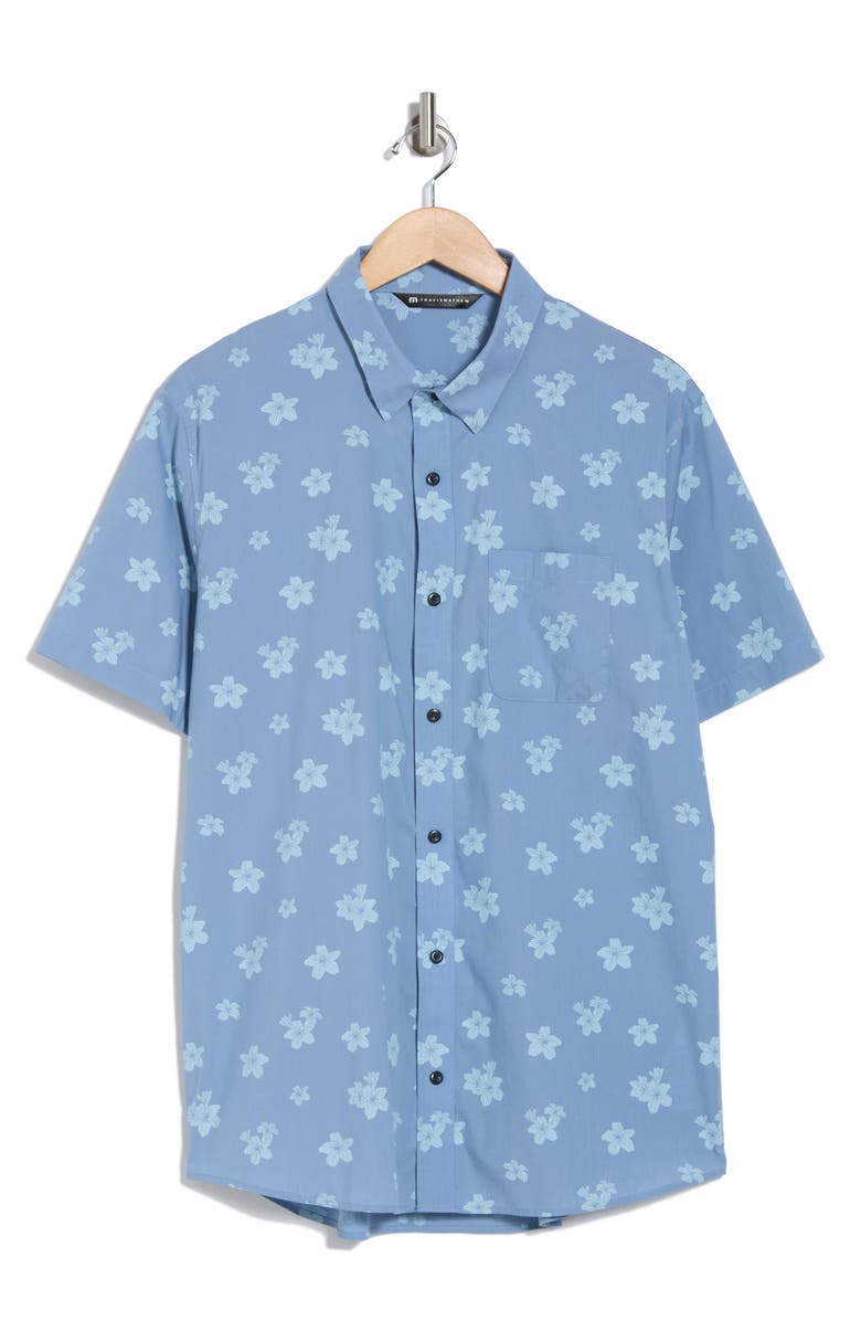 TravisMathew Dine and Drive Short Sleeve Button-Up Shirt, Alternate, color,