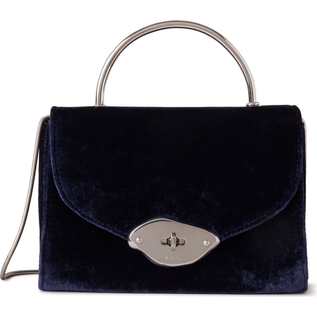 Mulberry Small Lana Velvet Top Handle in Night Sky