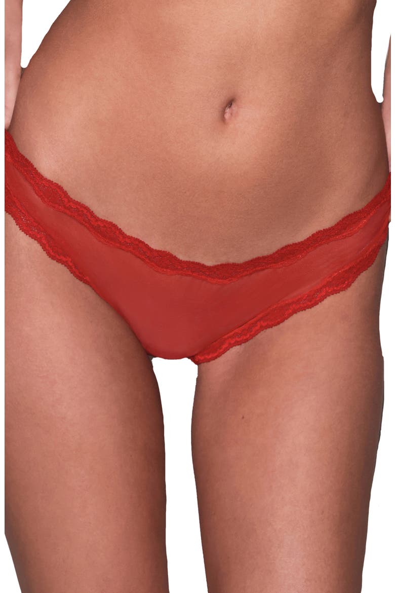 Sheer Tulle Thong, Main, color, ROUGE