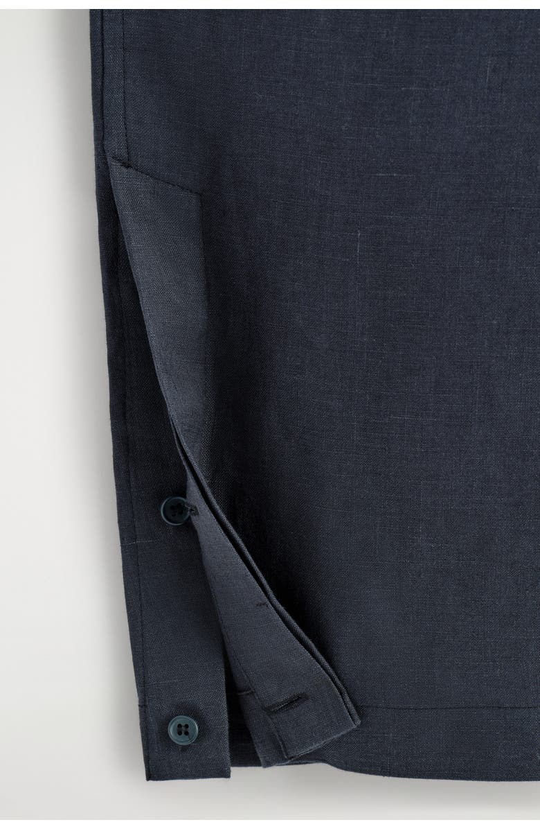 COS Elasticated Linen Barrel-Leg Pants, Alternate, color, Navy