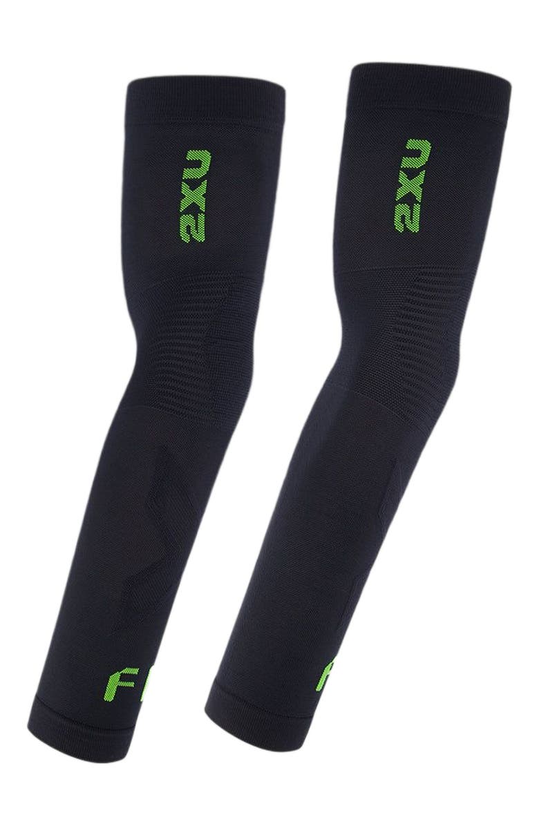 2XU Recovery FIR Flex Leg Sleeves, Alternate, color, Black/Nero