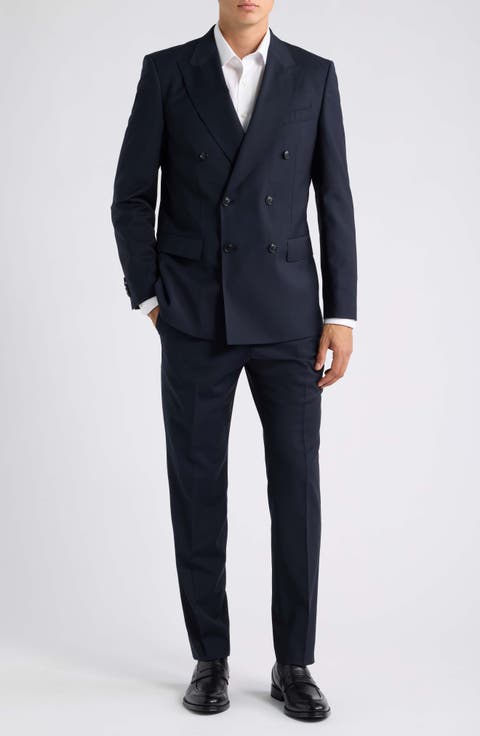 Huge Stretch Virgin Wool Double Breasted Suit