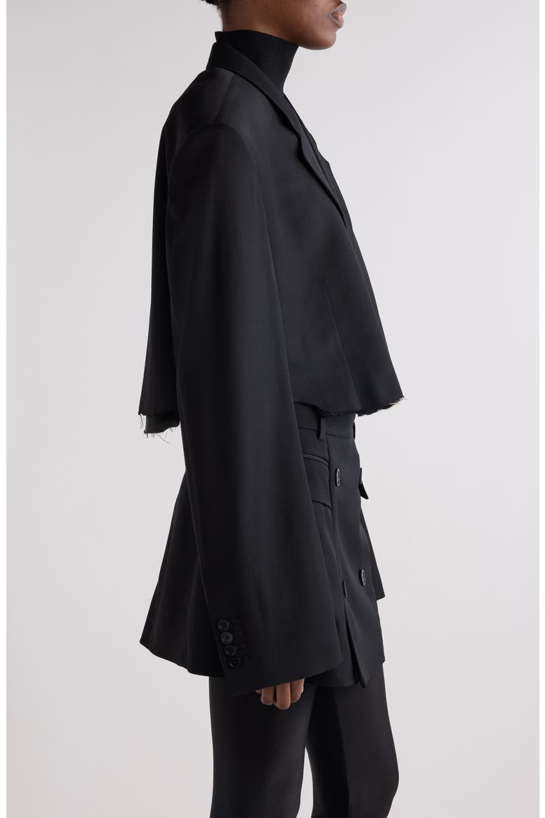 Cutoff Crop Single Breasted Blazer, Alternate, color, 1000 BLACK
